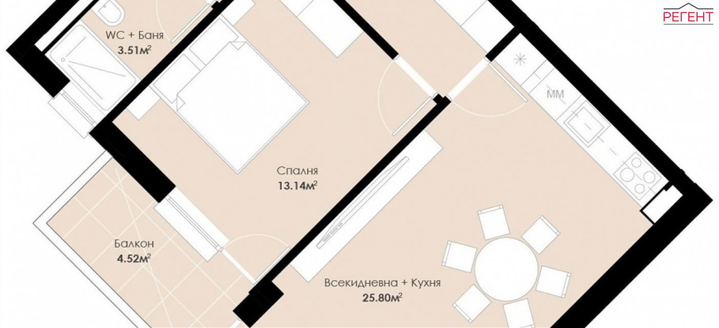 two-room apartment Gabrovo Gabrovo , Trendafil II 