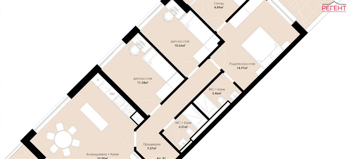 four-room apartment Gabrovo Gabrovo , Trendafil II 