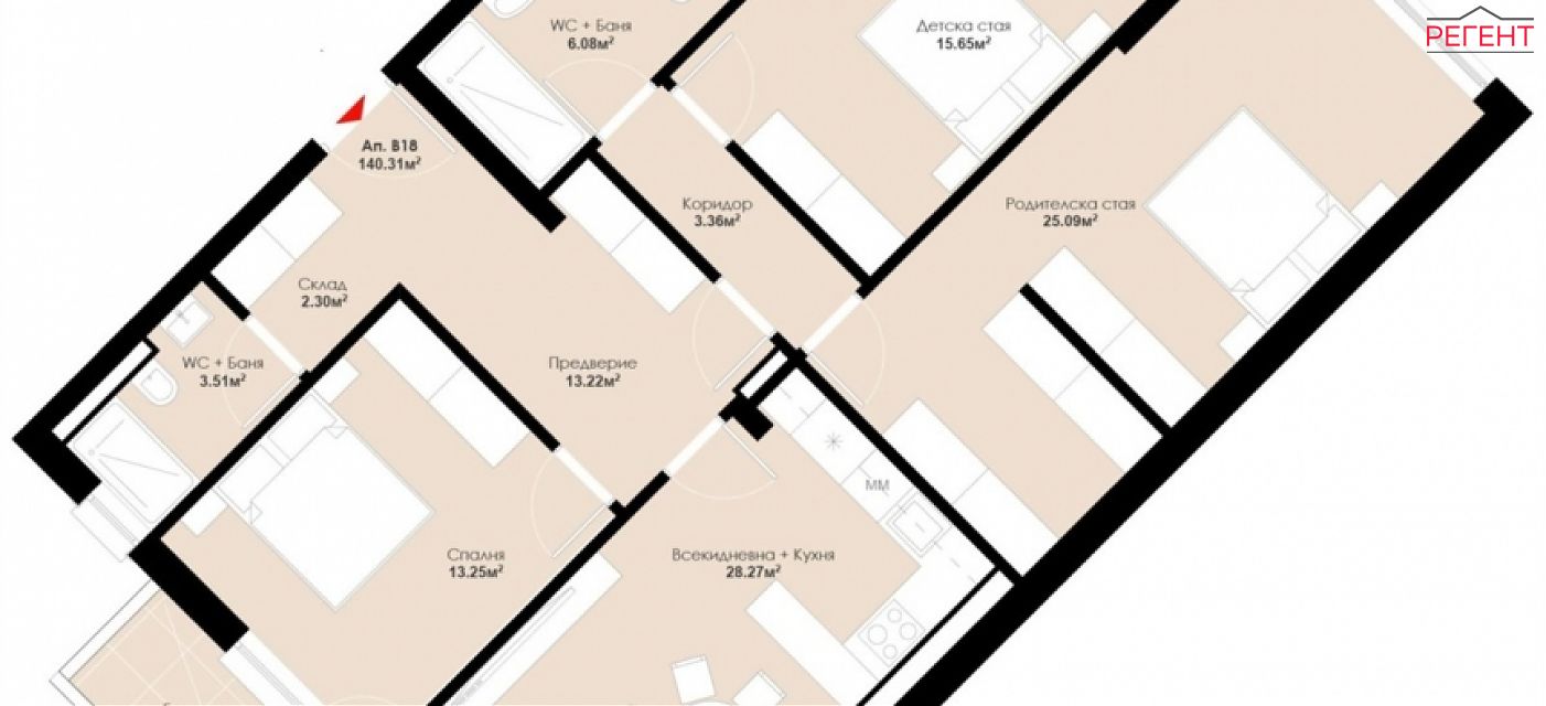 four-room apartment Gabrovo Gabrovo , Trendafil II 