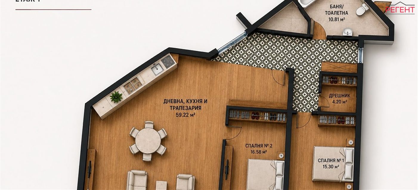 three-room apartment Veliko Tarnovo , 